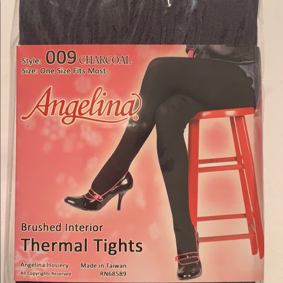 ❄️ THERMAL TIGHTS ❄️ CHARCOAL GRAY - Picture 1 of 2